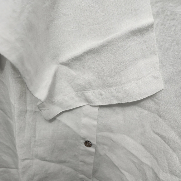 Soft surroundings women's button-up tunic top size 1X white 100% linen n… - Picture 7 of 8
